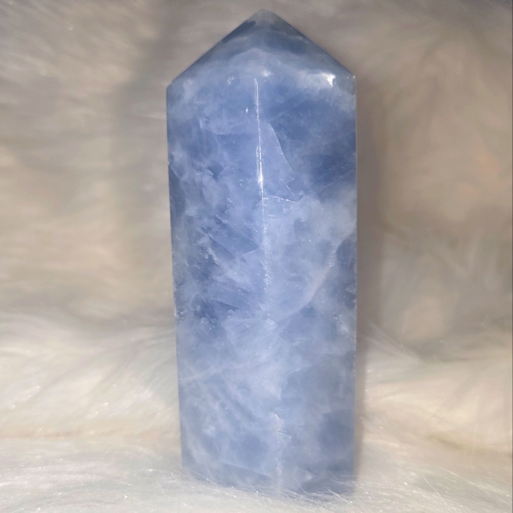 Large Blue Calcite Tower